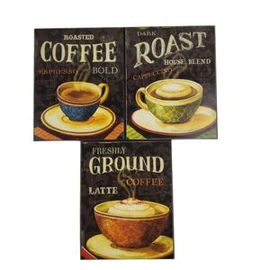 Bundle of 3 EUC wooden coffee signs